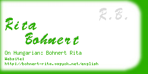 rita bohnert business card